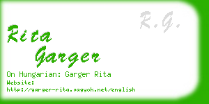 rita garger business card